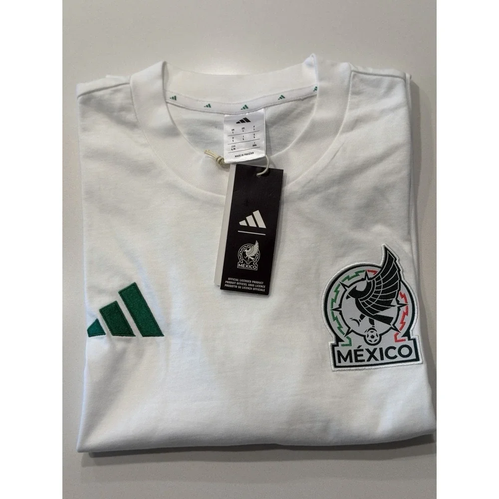 Adidas FMF Mexico DNA Tee Mens White Soccer Shirt JZ6471 NWT